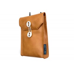 手機包(直款) 橙啡色 單肩包 側袋 繩袋 旅行包