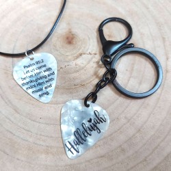 Guitar Pick Keychain with...