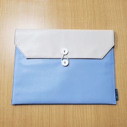 筆記本 電腦包(橫款) 13寸 米白色 拼 天藍色...